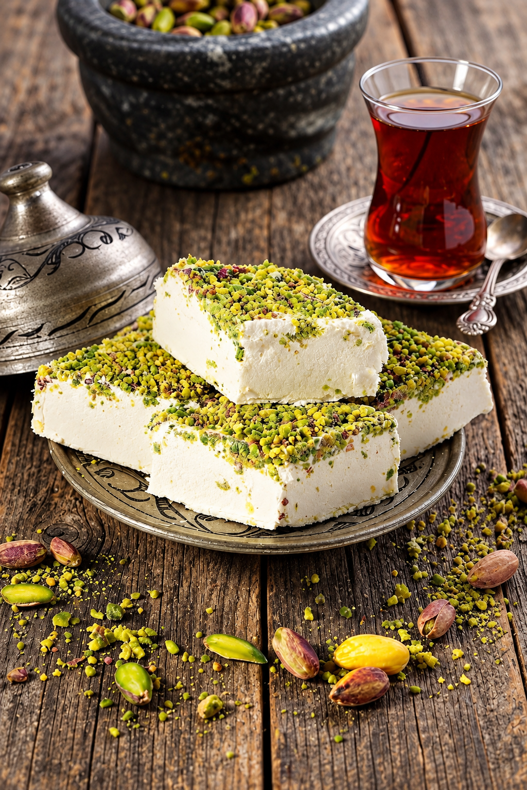 Antep fıstıklı saray helvası